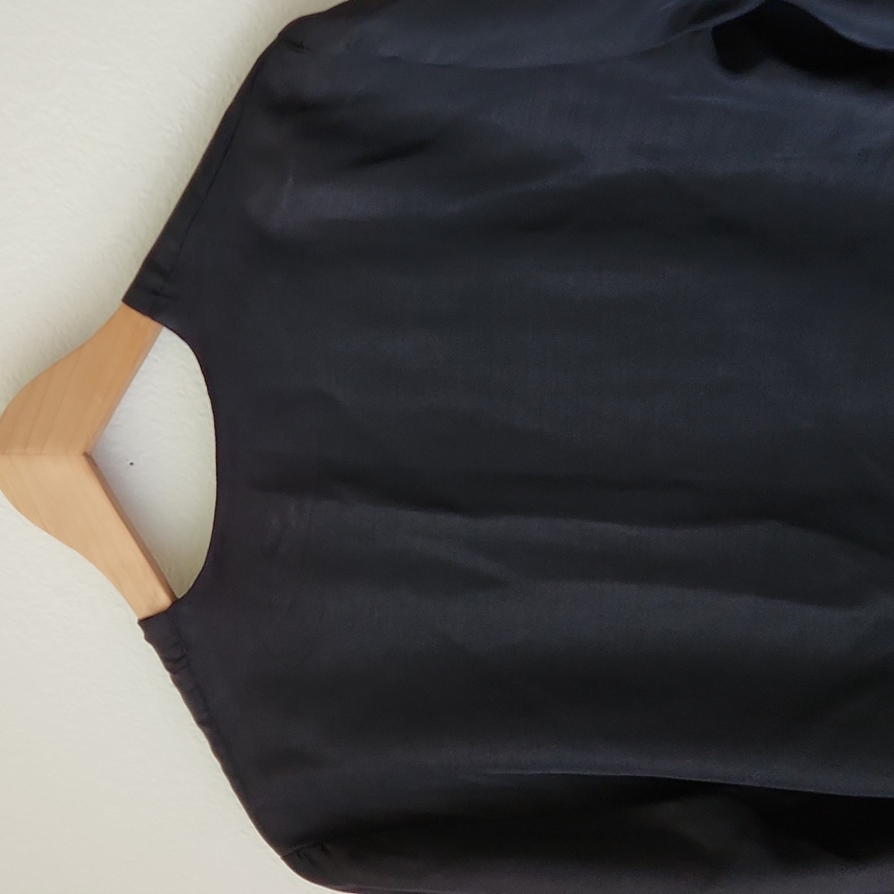 Black bolero jacket Sz M cropped open front loop detail shrug office cocktails - Picture 6 of 16